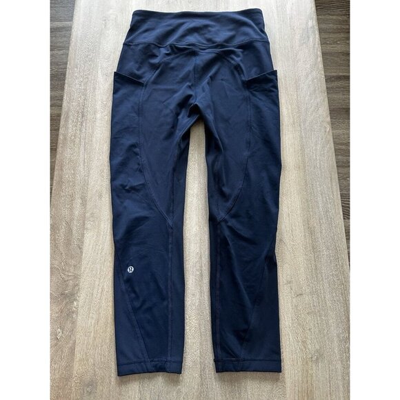 Lululemon All the Right Places High-Rise Crop 23" Navy Size 8 No Front Seam - Picture 6 of 7